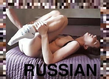 russe, femme, amateur, anal, fétiche, fessée