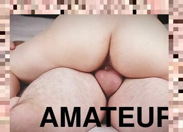 fitta-pussy, amatör, brudar, cumshot, tonåring, creampie, par, sprut