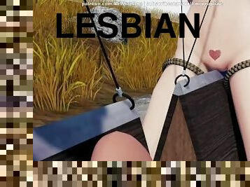 lesbo-lesbian, lelu, bdsm, sidottu, anime, fantasia, ratsastus, 3d, fetissi, kakistelu