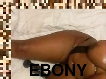 Ebony slut getting face fucked by a white dick