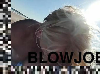 offentlig, amatør, blowjob, par, strand, blond, virkelig