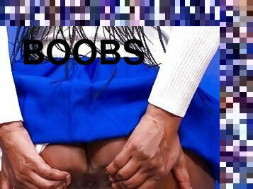 I Need My Asshole Ate! Sheisnovember Sitting In Blue Skirt Spreading Her Anus Open on Msnovember