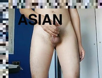 aasialainen, masturbaatio, orgasmi, amatööri, mälliotos, valtava-mulkku, teini, käsihomma, runkkaus, soolo