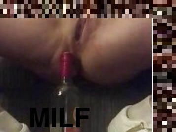 flaske, onani, orgasme, fisse-pussy, sprøjte, amatør, milf, solo