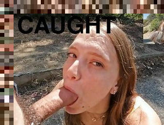 Got Caught Twice While Sucking My Boyfriend's Cock in the Middle of the Road - Isa & Nach