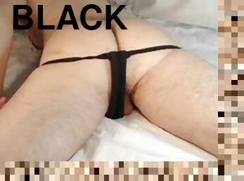 anal, svart, tight, rumpa-butt, close-up, rövhål, string