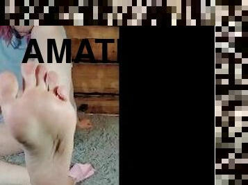 amateur, ados, pieds, solo