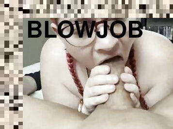 amatir, blowjob-seks-dengan-mengisap-penis, penis-besar, jenis-pornografi-milf, ibu, deepthroat-penis-masuk-ke-tenggorokan, menelan, sudut-pandang, kepang-rambut, sperma