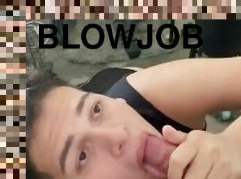 Blowjob in thong
