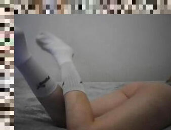 Sexy Blonde In Long Socks, You Need to See It ????  Miley Grey