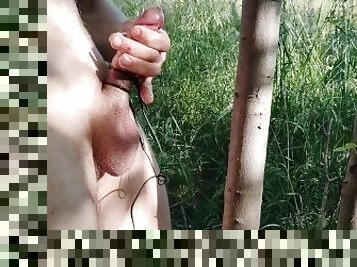 masturbation, utomhus, gay, ensam, kuk