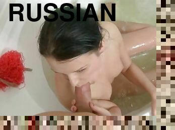 Russian Brunette Teen Gets Fucked In Tha Bathtub