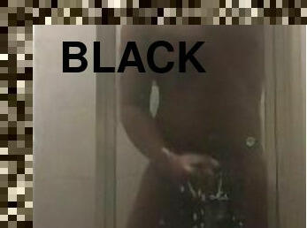 Black Guy Wanks in Shower with a Huge Load