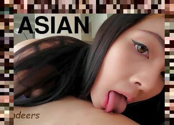 asiatique, gros-nichons, chatte-pussy, fellation, énorme-bite, ados, hardcore, ejaculation