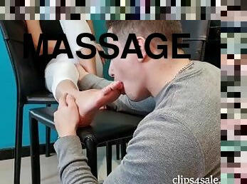 massage, pieds, fétiche, maîtresse, humiliation, salle-de-gym, domination, orteils