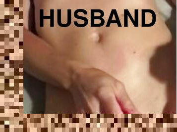 Friend cums on my pussy while Im fucking it with toys. Husband watches