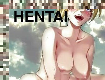 asiatisk, blond, anime, hentai, cowgirl