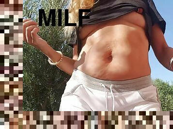 Nippleringlover Horny Milf Outdoors No Bra Flashing Sexy Ass Pierced Pussy And Huge Pierced Nipples