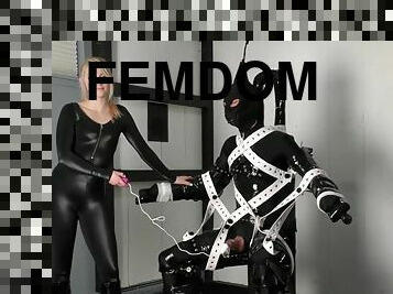 schwer, wichsen, sadomasochismus, sklavin, blondine, fetisch, latex, domina