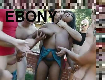 Huge this ebony gangbang