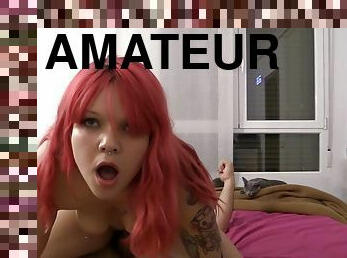 cul, amateur, ejaculation-sur-le-corps, hardcore, maison, joufflue, sur-le-visage, blonde, webcam, tatouage