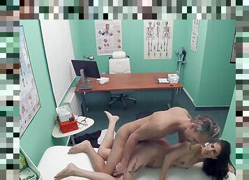 Dark-haired nymph Ali Bordeaux gets fucked by horny doctor