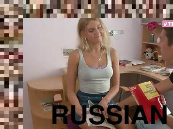 russisk, anal, udløsning, teenager, i-ansigtet, blond, 18-årige