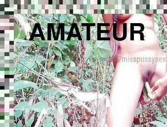 di-tempat-terbuka, vagina-pussy, amatir, mainan, webcam, seorang-diri, sayuran