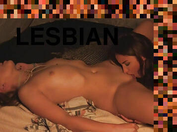 Lesbian sex in a tent from busty Lady Bug and Anissa Kate