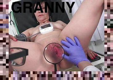 Wet granny Charlies old pussy exam