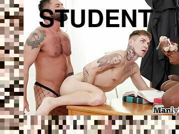 étudiante, anal, interracial, gay, trio, collège, résille, uniformes, tatouage