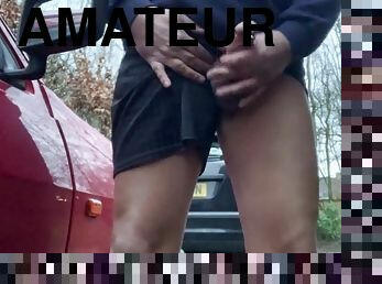masturbation, utomhus, amatör, gay, avrunkning, juckande, webbkamera, muskulös