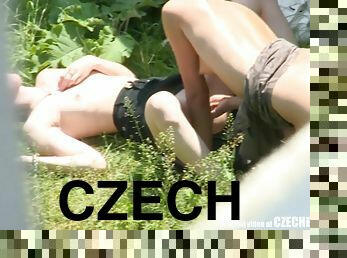 Horny Czech Dyke Offers Amateur Girl On The Street To Go Lesbi