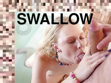 Small Teen Swallows A Very Big Testiculs Of Moaning Lover