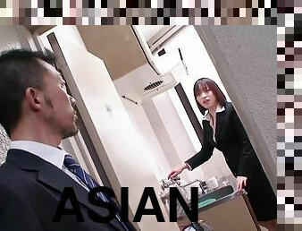 Pervy Asian Boss Kisses Tender Nipples Of Japanese Office Girl