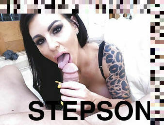 Stepsons dick slides into stepmoms mouth