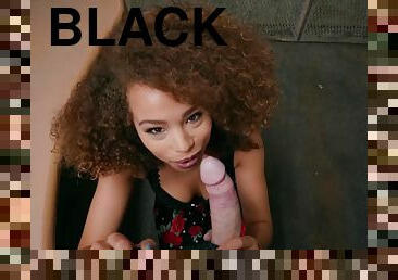 Curly black babe Cecilia Lion covets to white old man and enjoys interracial sex