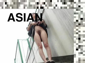 asiatisk, utomhus, publik, fitta-pussy, brudar, japansk, söt, vagina, fetisch, verklighet