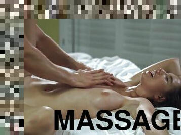 Erotic massage leads to a deep creampie