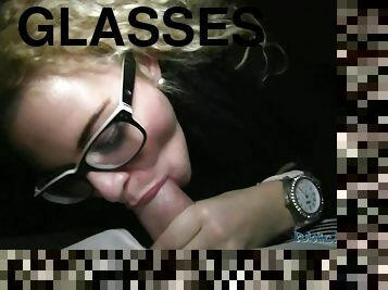 okulary, na-zewnątrz, publiczne, amatorskie, pov, blondynka