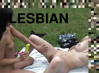 al-aire-libre, público, lesbiana, adolescente, juguete, parque