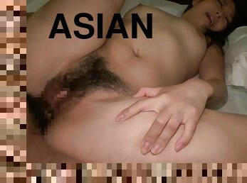 Asian Teen Beauty Shows Us Her Moist Hairy Vagina