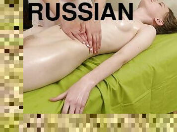 Russian teen Domna Whistle gets a hardcore massage