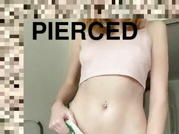Sierra ky shows off her pussy piercings