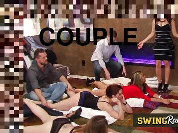 Interracial swinger couples get got laid