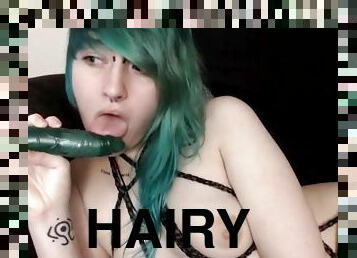 Fleshy Emo 18 Years Old with Hairy Twat Masturbating on webcam