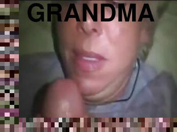 babcia, staruszka, wytrysk