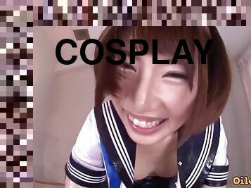 Dude enjoys a cosplay pussy through black pantyhose