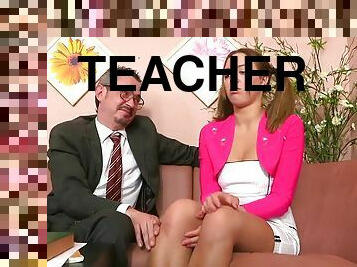 Old teacher fucks the schoolgirl with pigtails