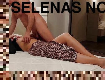 Selenas nocturnal pleasure in bed
